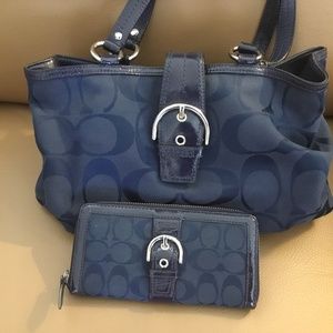 Coach blue signature and wallet